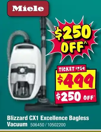 JB Hi-Fi Miele Blizzard CX1 Excellence Bagless Vacuum offer