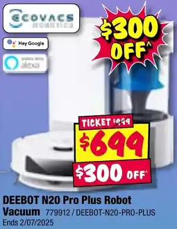 JB Hi-Fi DEEBOT N20 Pro Plus Robot offer