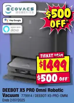 JB Hi-Fi DEEBOT X5 PRO Omni Robotic Vacuum offer