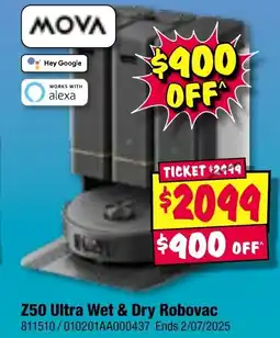 JB Hi-Fi MOVA Z50 Ultra Wet & Dry Robovac offer