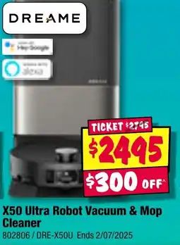 JB Hi-Fi DREAME X50 Ultra Robot Vacuum & Mop Cleaner offer