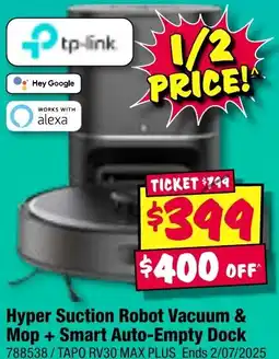 JB Hi-Fi tp-link Hyper Suction Robot Vacuum & Mop + Smart Auto-Empty Dock offer