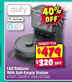 JB Hi-Fi eufy L60 Robovac With Self-Empty Station offer