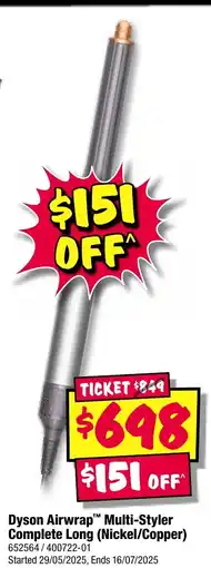 JB Hi-Fi Dyson Airwrapâ„¢ Multi-Styler Complete Long (Nickel/Copper) offer