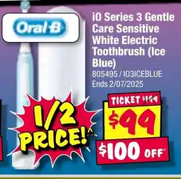 JB Hi-Fi Oral-B i0 Series 3 Gentle White Electric Toothbrush (Ice Blue) offer