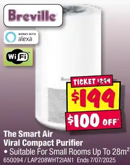 JB Hi-Fi Breville The Smart Air Viral Compact Purifier offer
