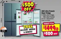 JB Hi-Fi 492 Litre French Door Fridge offer