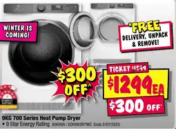 JB Hi-Fi 9KG 700 Series Heat Pump Dryer offer