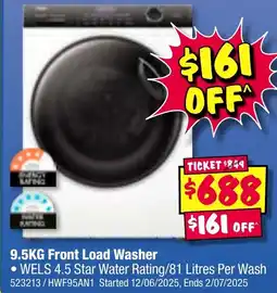 JB Hi-Fi 9.5KG Front Load Washer offer