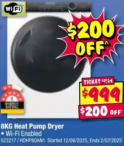 JB Hi-Fi 8KG Heat Pump Dryer offer