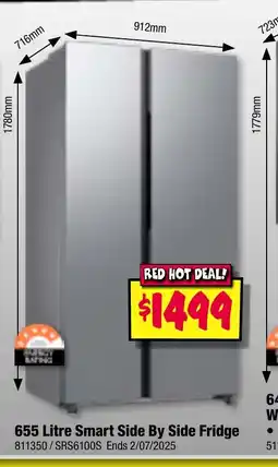 JB Hi-Fi 655 Litre Smart Side By Side Fridge offer