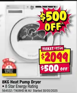 JB Hi-Fi 8KG Heat Pump Dryer offer