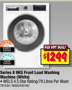 JB Hi-Fi Series 8 9KG Front Load Washing Machine (White) offer