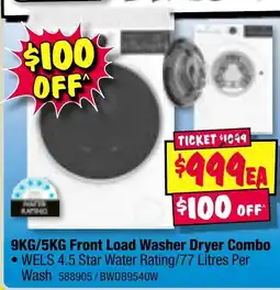 JB Hi-Fi 9KG/5KG Front Load Washer Dryer Combo offer