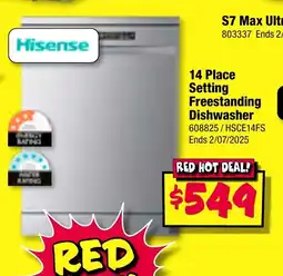 JB Hi-Fi Hisense 14 Place Setting Freestanding Dishwasher offer