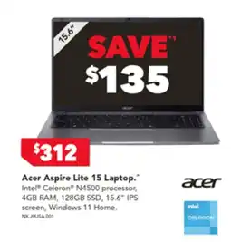 Harvey Norman Acer Aspire Lite 15 Laptop offer