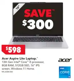 Harvey Norman Acer Aspire Lite Laptop offer