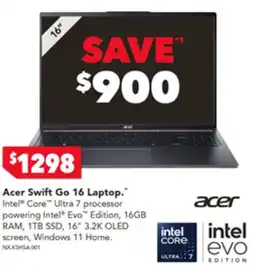 Harvey Norman Acer Swift Go 16 Laptop offer