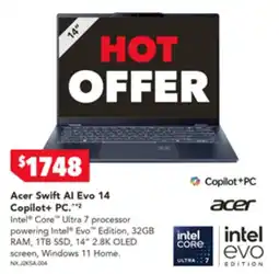 Harvey Norman Acer Swift Al Evo 14 Copilot+ PC offer