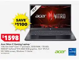 Harvey Norman Acer Nitro V Gaming Laptop offer