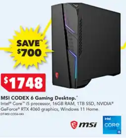 Harvey Norman MSI CODEX 6 Gaming Desktop offer