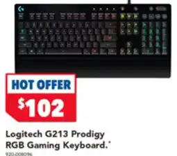 Harvey Norman Logitech G213 Prodigy RGB Gaming Keyboard offer