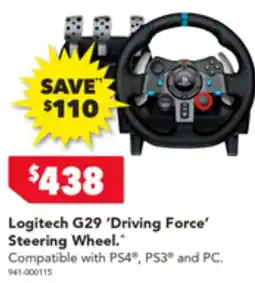 Harvey Norman Logitech G29 'Driving Force' Steering Wheel offer