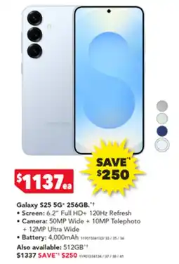 Harvey Norman Galaxy S25 5G 256GB offer
