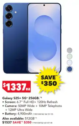 Harvey Norman Galaxy S25+ 5G* 256GB offer