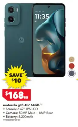 Harvey Norman motorola g05 4G+ 64GB offer
