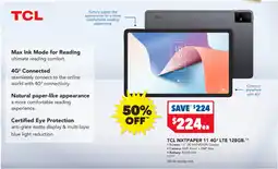 Harvey Norman TCL NXTPAPER 11 4G LTE 128GB offer