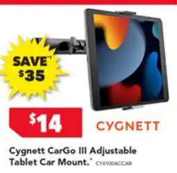 Harvey Norman Cygnett CarGo III Adjustable Tablet Car Mount offer