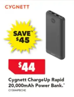 Harvey Norman Cygnett Charge Up Rapid 20,000mAh Power Bank offer