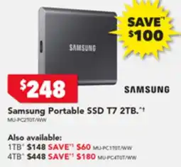 Harvey Norman Samsung Portable SSD T7 4TB offer