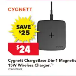 Harvey Norman Cygnett ChargeBase 2-in-1 Magnetic 15W Wireless Charger offer
