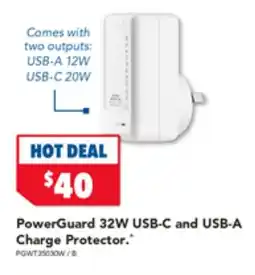 Harvey Norman PowerGuard 32W USB-C and USB-A offer