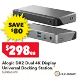 Harvey Norman Alogic DX2 Dual 4K Display Universal Docking Station offer