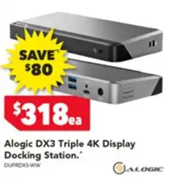 Harvey Norman Alogic DX3 Triple 4K Display Docking Station offer