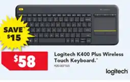 Harvey Norman Logitech K400 Plus Wireless Touch Keyboard offer