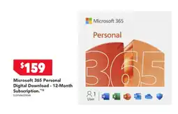 Harvey Norman Microsoft 365 Personal Digital Download - 12-Month Subscription offer