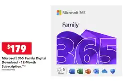 Harvey Norman Microsoft 365 Family Digital Download - 12-Month Subscription offer