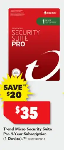 Harvey Norman Trend micro security suite pro 1-year subscription (1 device) offer