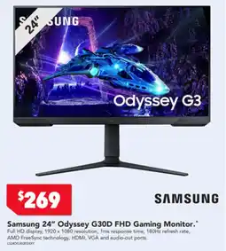 Harvey Norman Samsung 24" Odyssey G30D FHD Gaming Monitor offer