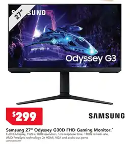 Harvey Norman Samsung 27" Odyssey G30D FHD Gaming Monitor offer