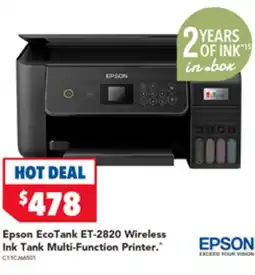 Harvey Norman Epson EcoTank ET-2820 Wireless Ink Tank Multi-Function Printer offer