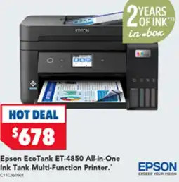 Harvey Norman Epson EcoTank ET-4850 All-in-One Ink Tank Multi-Function Printer offer
