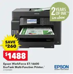 Harvey Norman Epson WorkForce ET-16600 EcoTank Multi-Function Printer offer