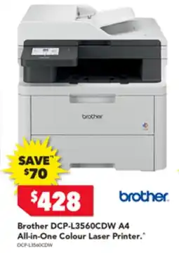 Harvey Norman Brother DCP-L3560CDW A4 All-in-One Colour Laser Printer offer
