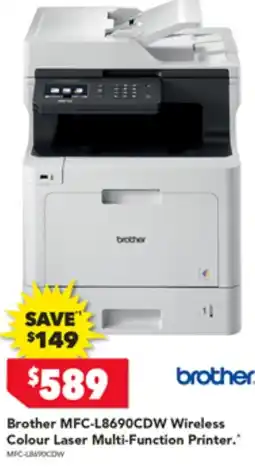 Harvey Norman Brother MFC-L8690CDW Wireless Colour Laser Multi-Function Printer offer