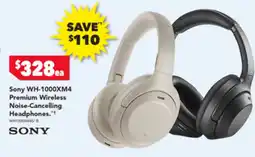 Harvey Norman Sony WH-1000XM4 Premium Wireless Noise-Cancelling Headphones offer
